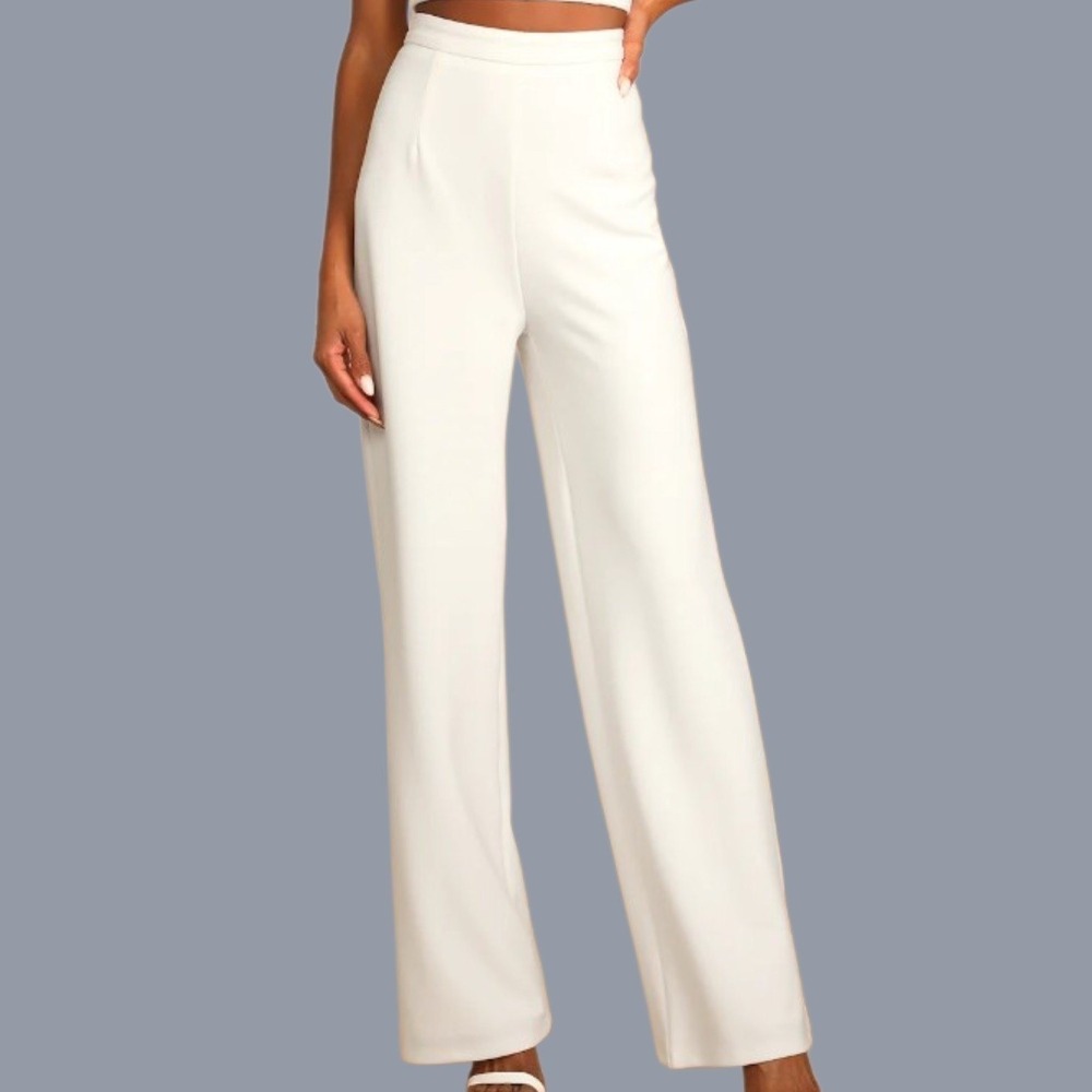 NWT Lulus Flaunt It Like That White One Shoulder Jumpsuit M - Picture 4 of 11